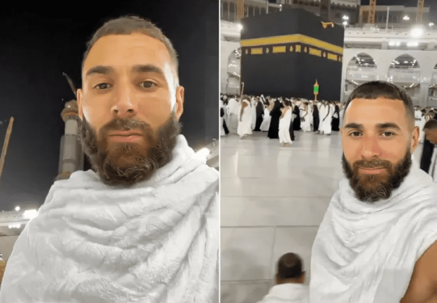 كريم بنزيمة يؤدي مناسك العمرة